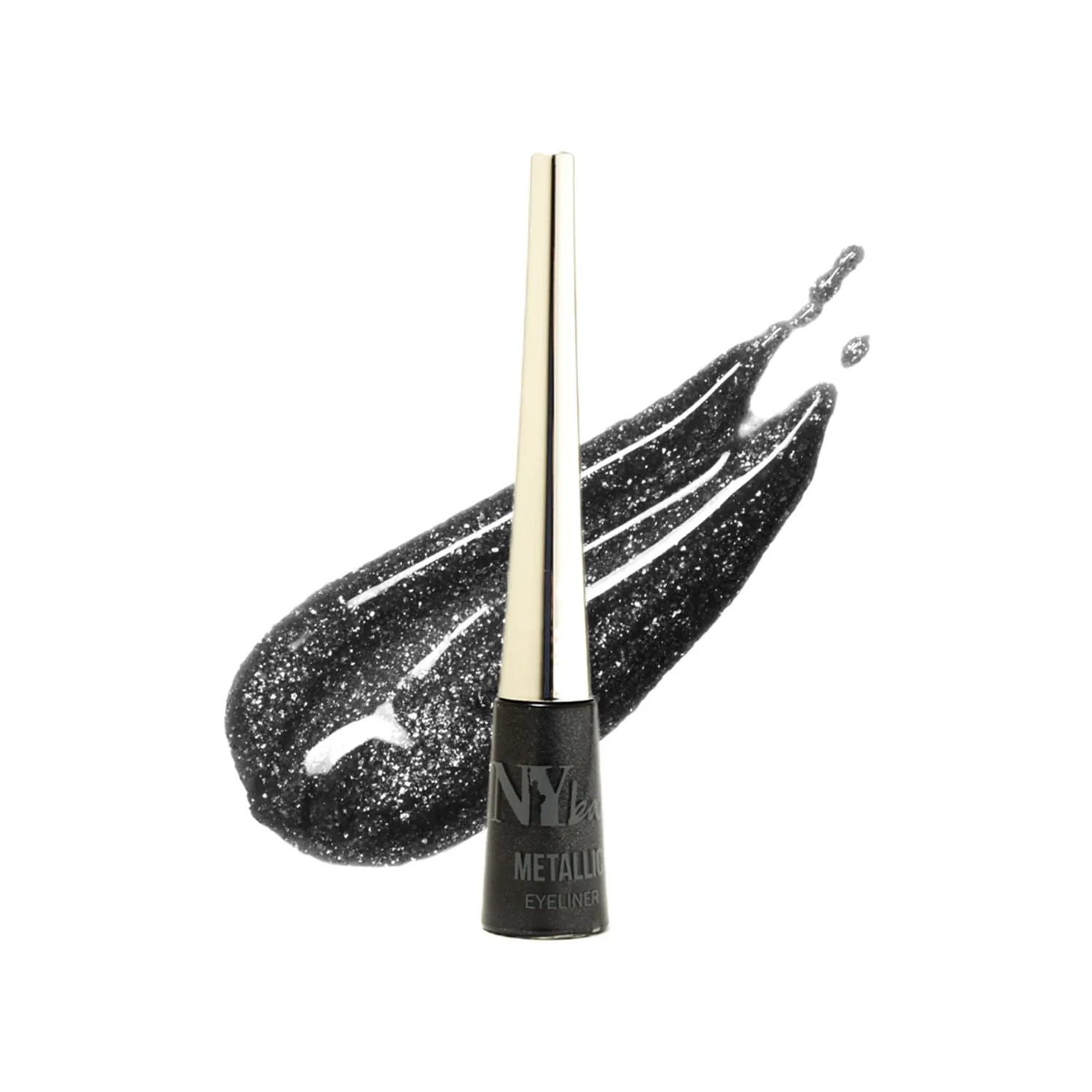 NY Bae Metallic Eyeliner | Metallic Glitter Finish | Quick Dry | Waterproof | Super Pigmented - Black Affair 04 (4.5 ml)