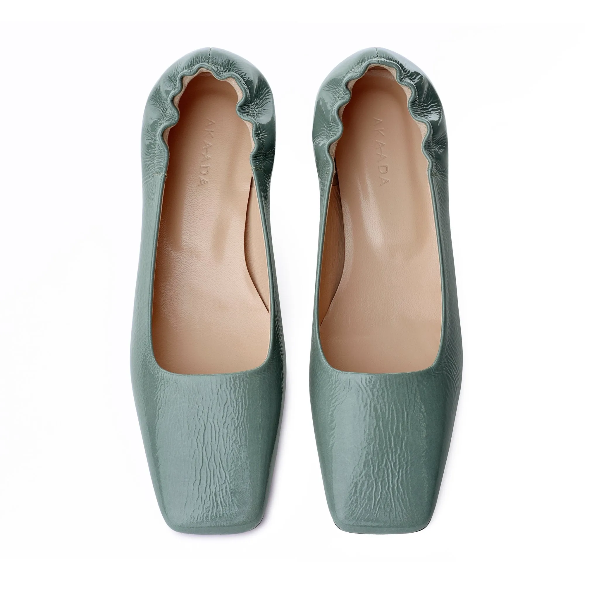 Nyoko Avocado Green Soft Naplak Pumps