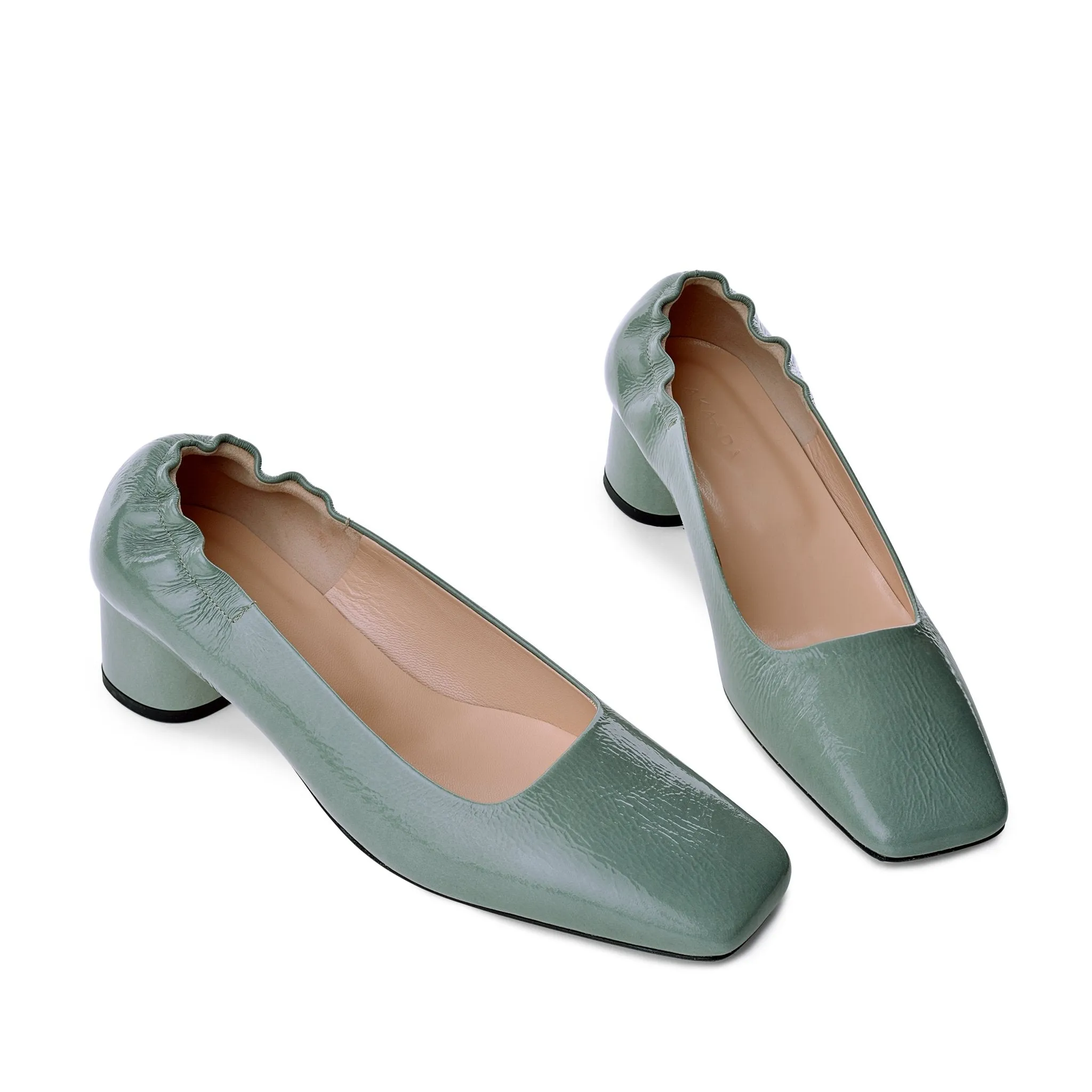 Nyoko Avocado Green Soft Naplak Pumps