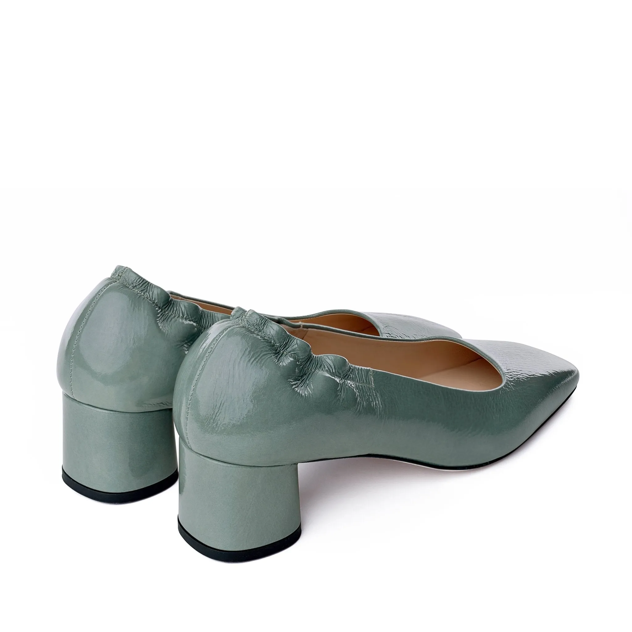 Nyoko Avocado Green Soft Naplak Pumps