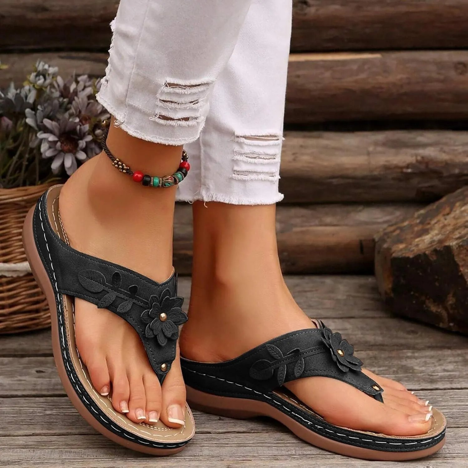 Orthopedic Wedge Sandals for Women Summer Dressy 2025 Flat Open Toe Platform Sandals Casual Flip Flops for Women with Arch Support Silppers