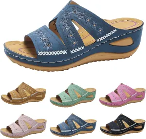 Orthopedic Wedge Sandals for Women Summer Dressy 2025 Flat Open Toe Platform Sandals Casual Flip Flops for Women with Arch Support Silppers