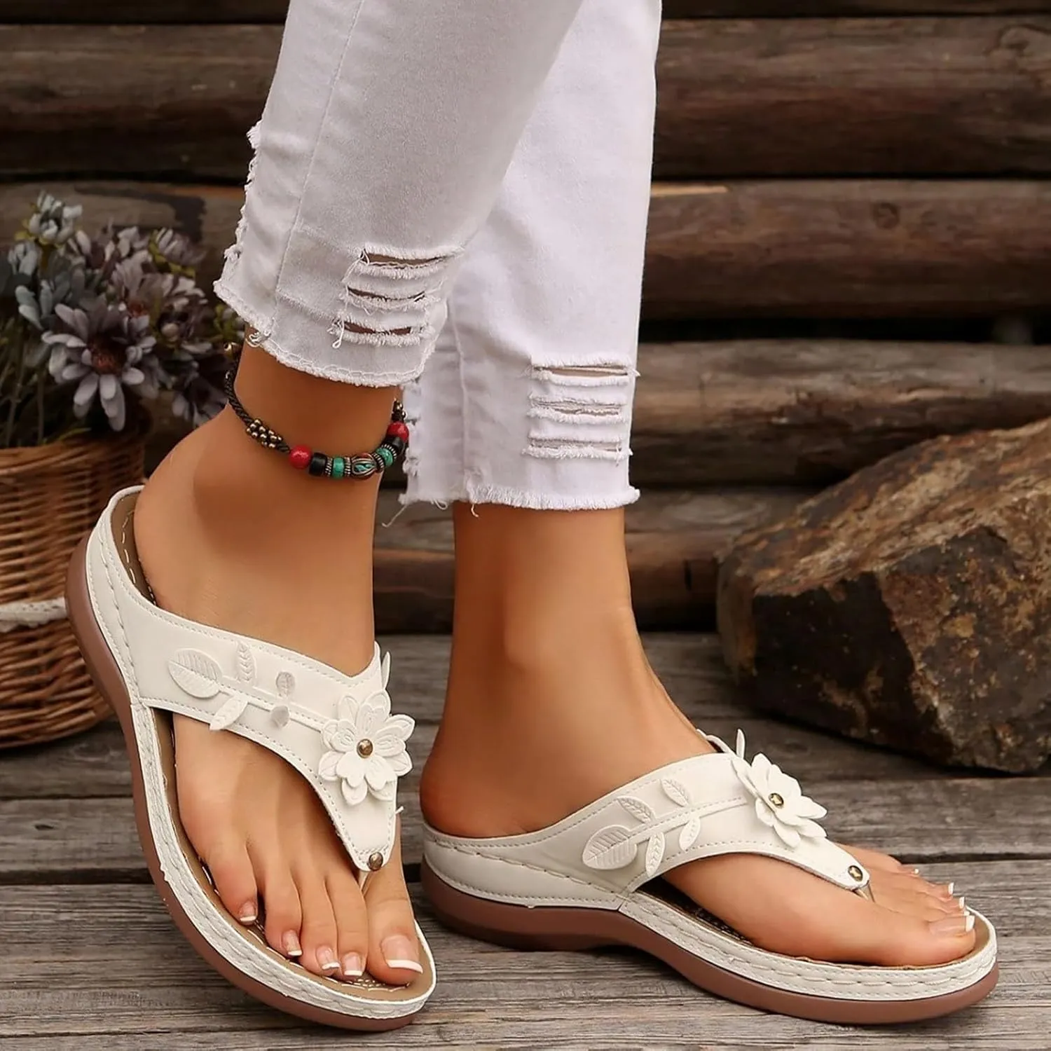 Orthopedic Wedge Sandals for Women Summer Dressy 2025 Flat Open Toe Platform Sandals Casual Flip Flops for Women with Arch Support Silppers