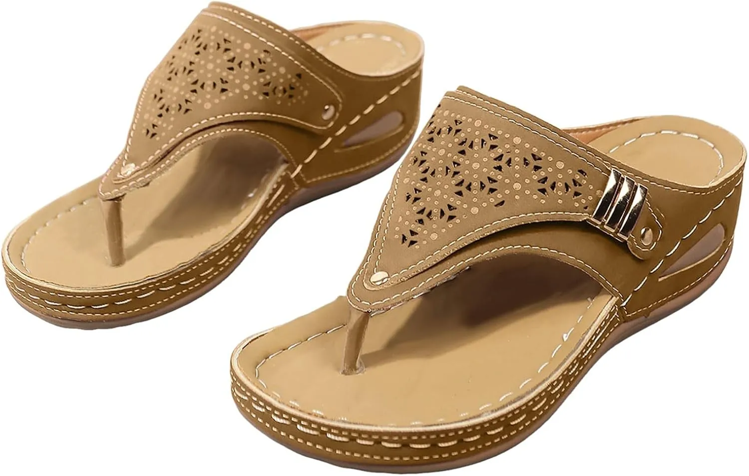 Orthopedic Wedge Summer Shoes for Women Dressy 2025 Flat Open Toe Platform Sandals Casual Flip Flops for Women 2025 with Arch Support Slippers for Office Espadrilles