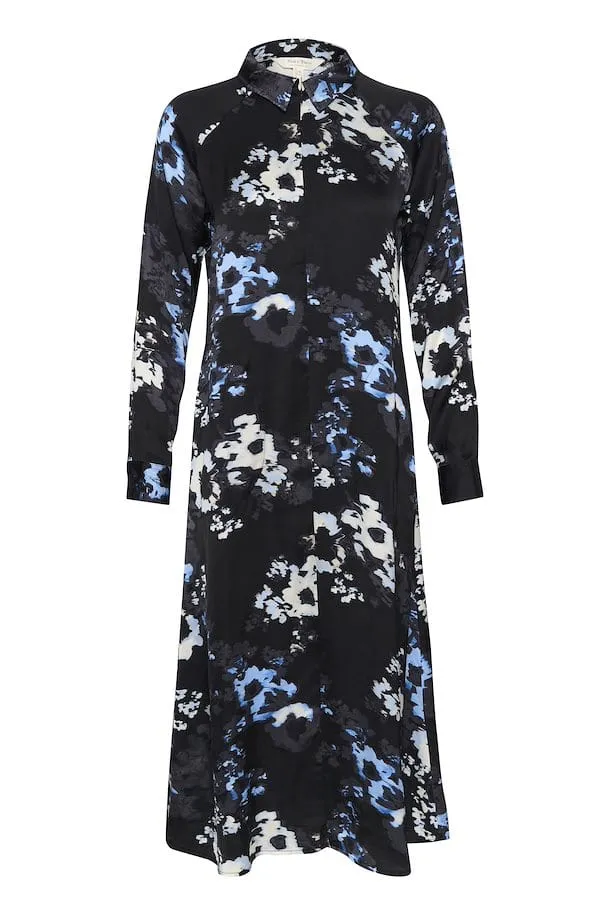 Part Two LamiyaPW Floral Midi Dress in Dark Navy