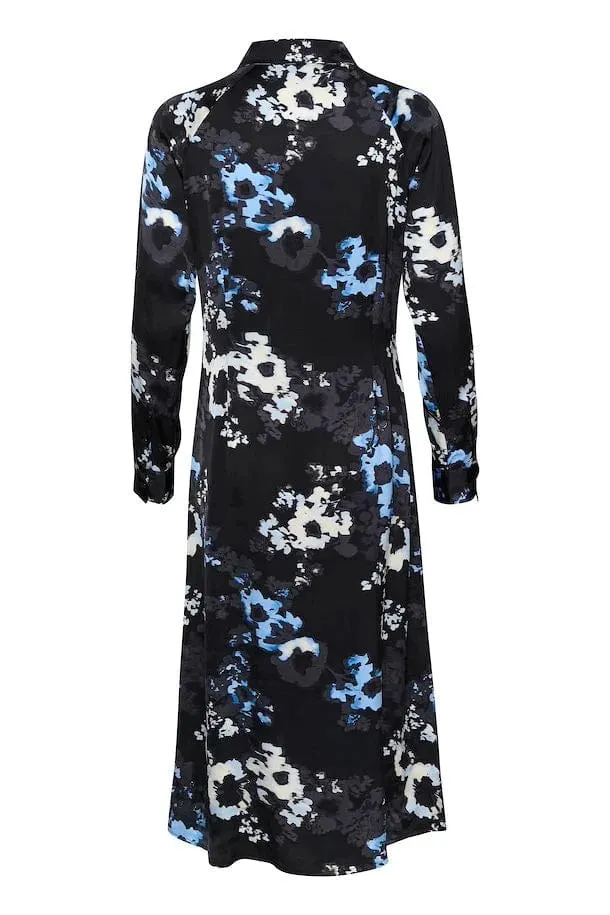 Part Two LamiyaPW Floral Midi Dress in Dark Navy