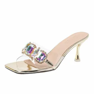 Party Wear Transparent High Heel For Ladies