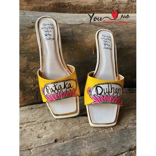 Pataka Dulhan Yellow Lotus- 2 Inch Heel
