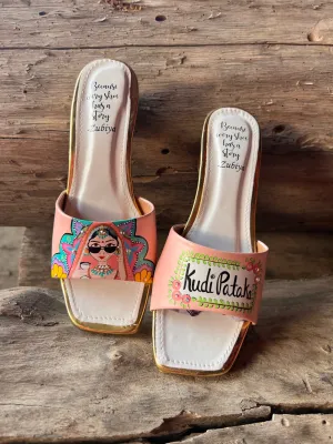 Peach swag dulhan artwork heels