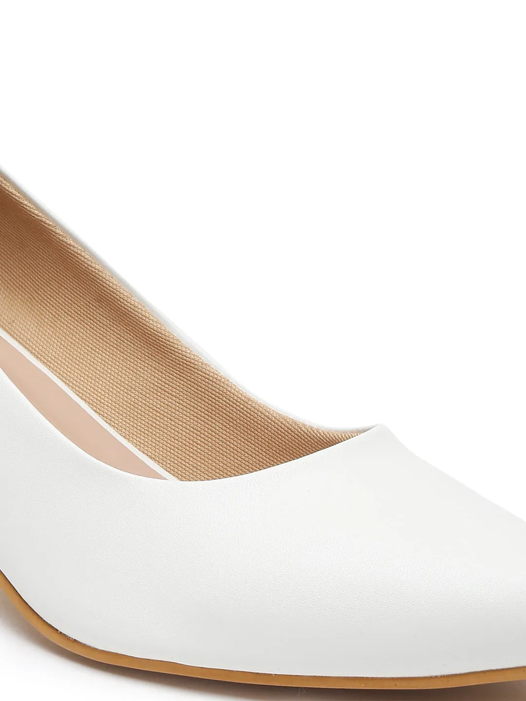 Pelle Albero Women White Slip-On Kitten Heels