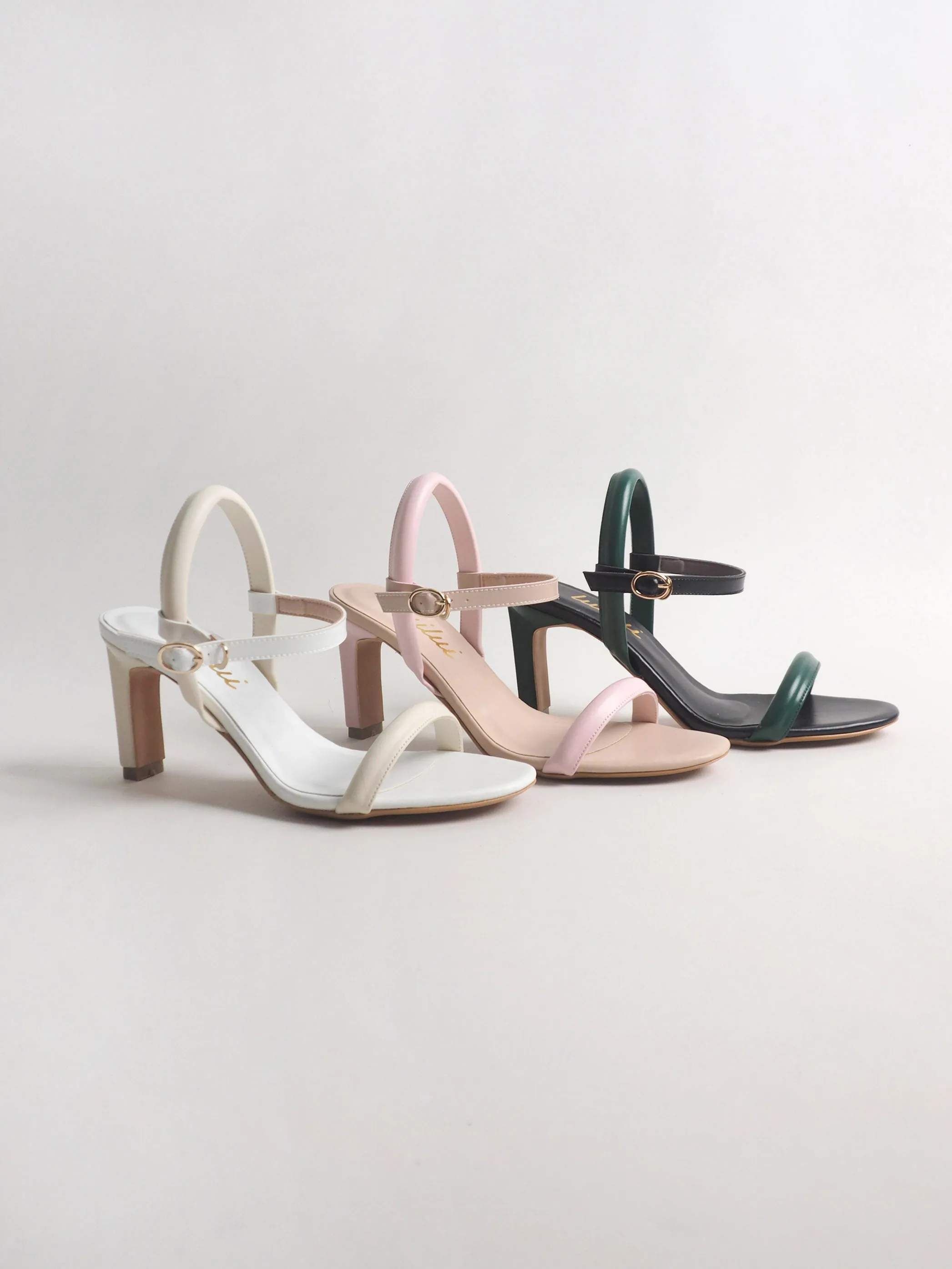 PHOEBE tubular ankle-strap sandals
