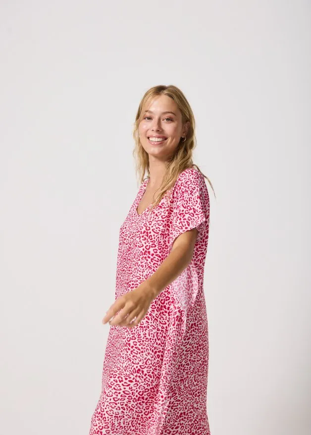 Pink Leopard Kaftan