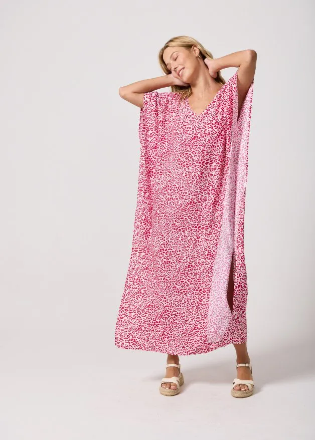 Pink Leopard Kaftan
