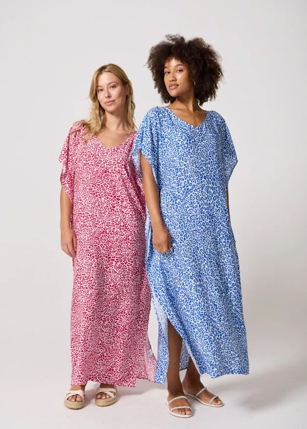 Pink Leopard Kaftan