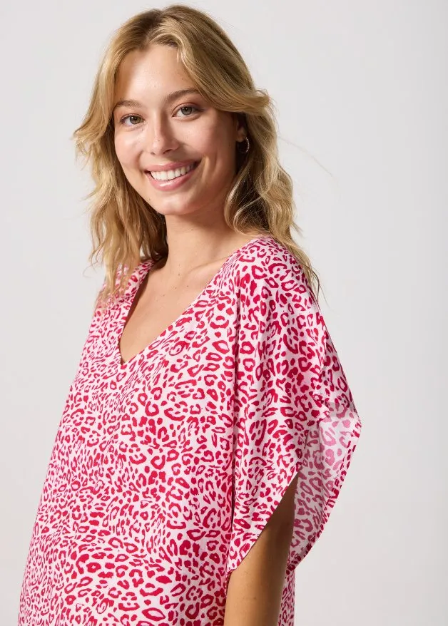 Pink Leopard Kaftan