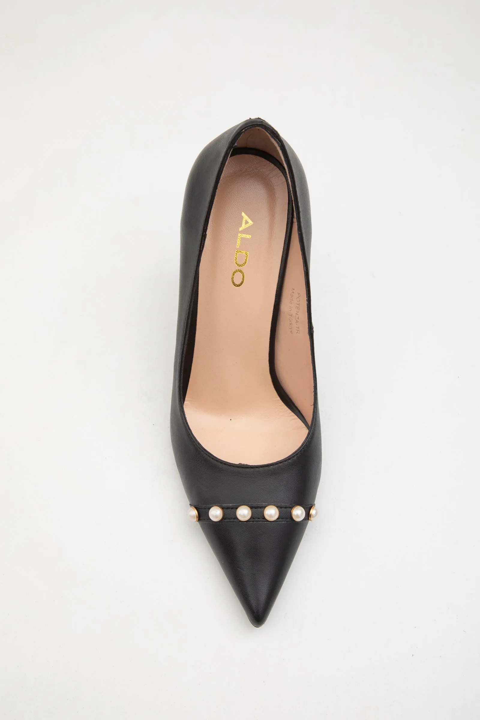 Potenza-TR real leather black woman heels