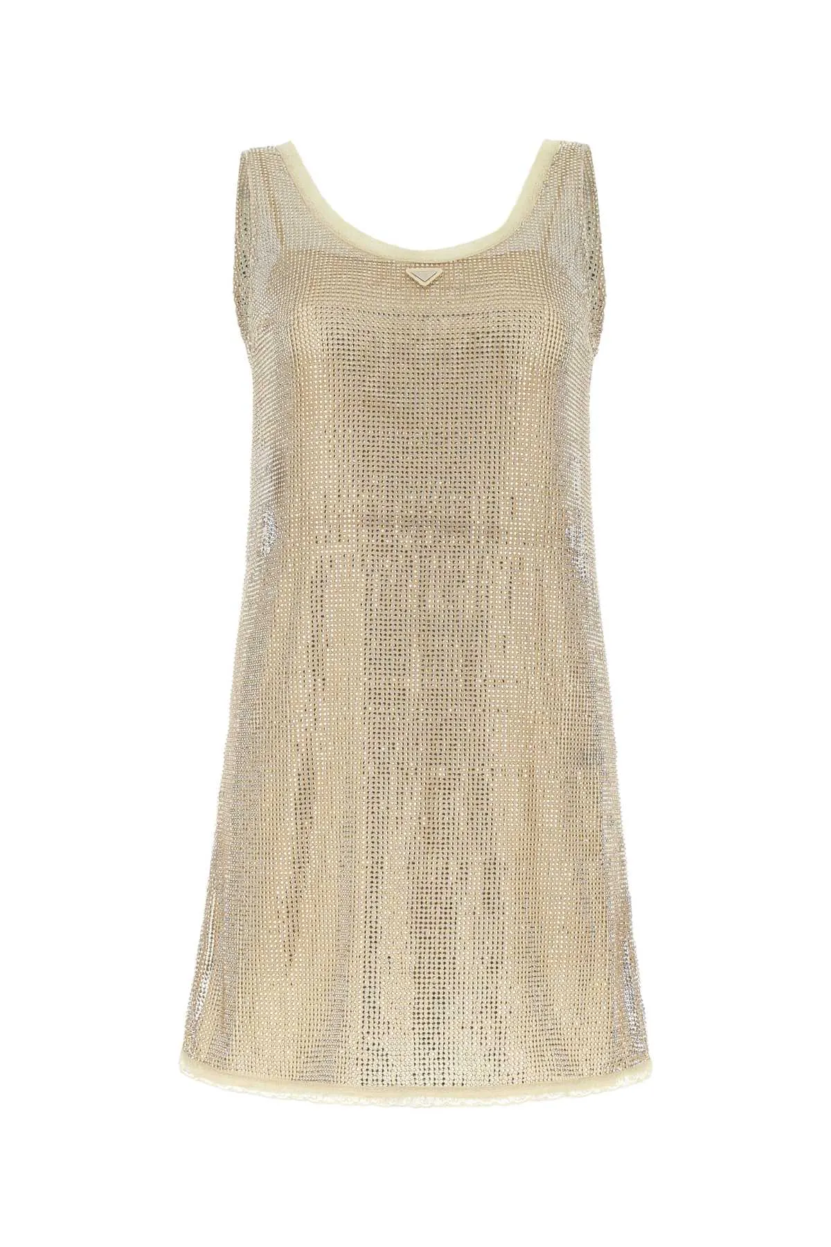 PRADA Embellished Mesh Mini Dress