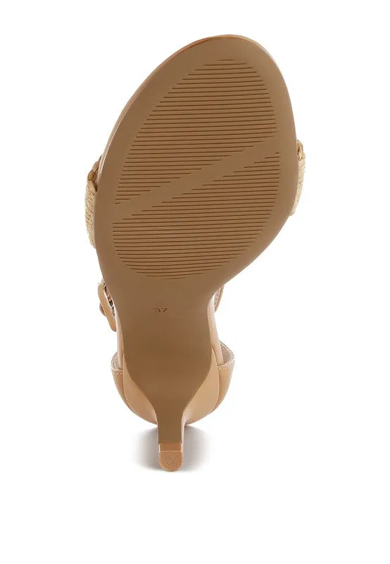 Raffia Kitten Heel Sandals