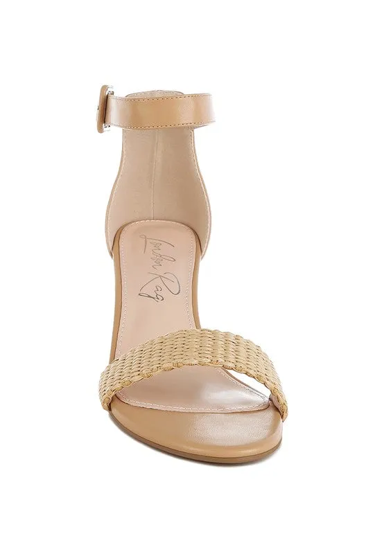 Raffia Kitten Heel Sandals