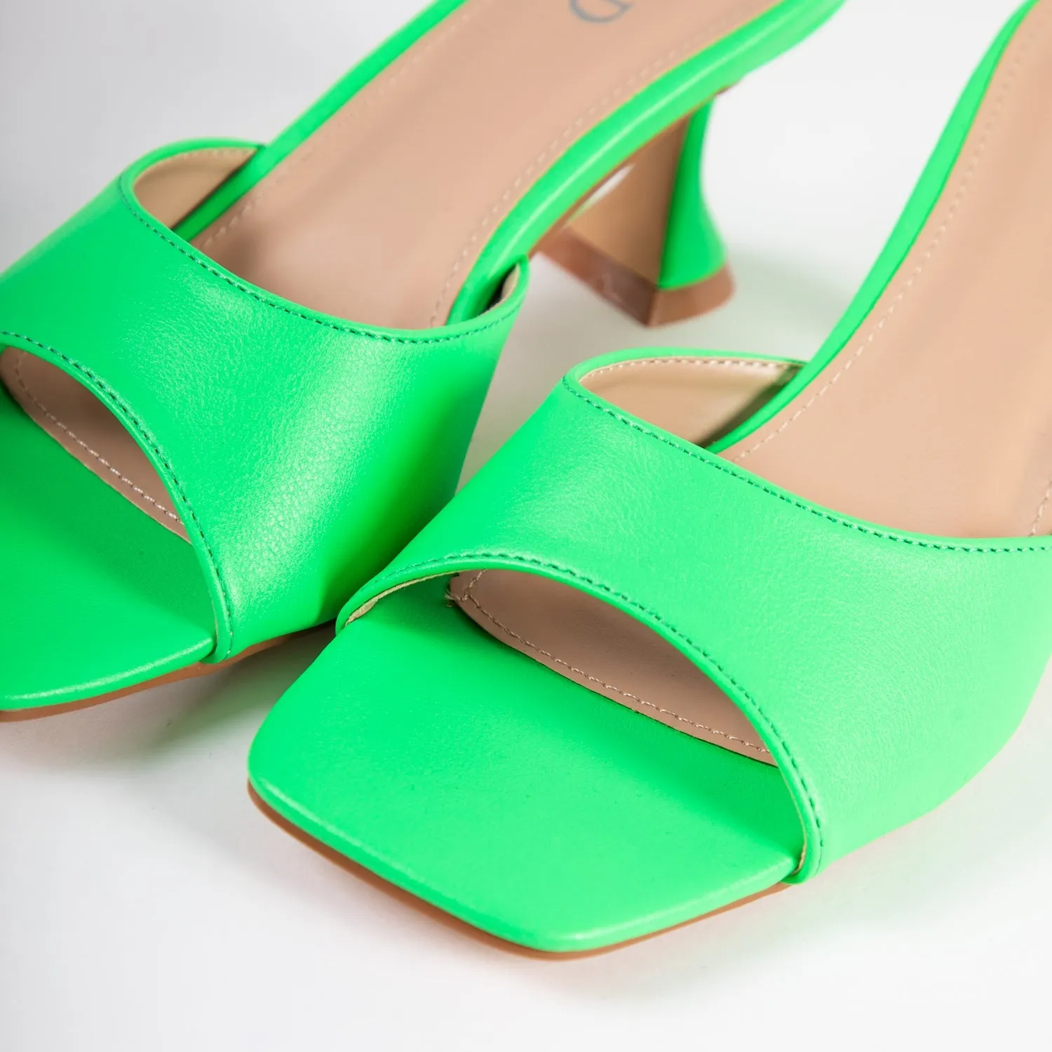 RAID Rueben Square Toe Heeled Mule in Green