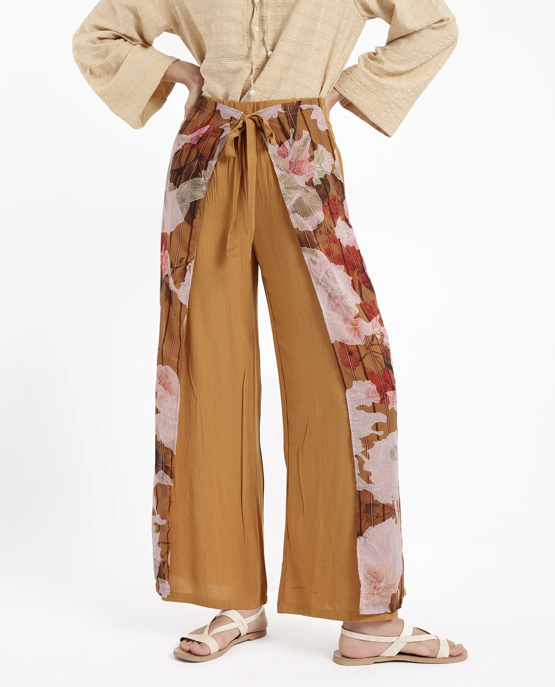 Rareism Women Mouza Multi Loop Wide Floral Print Ankle Length Trouser