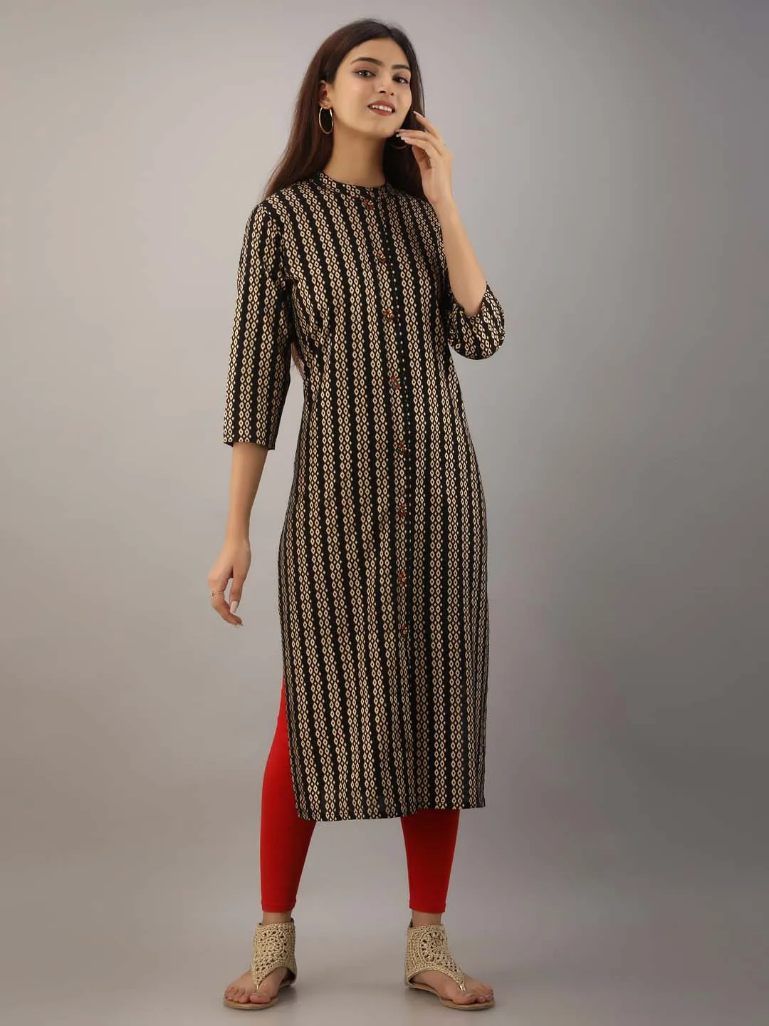Rayon Slub Straight Women Kurta
