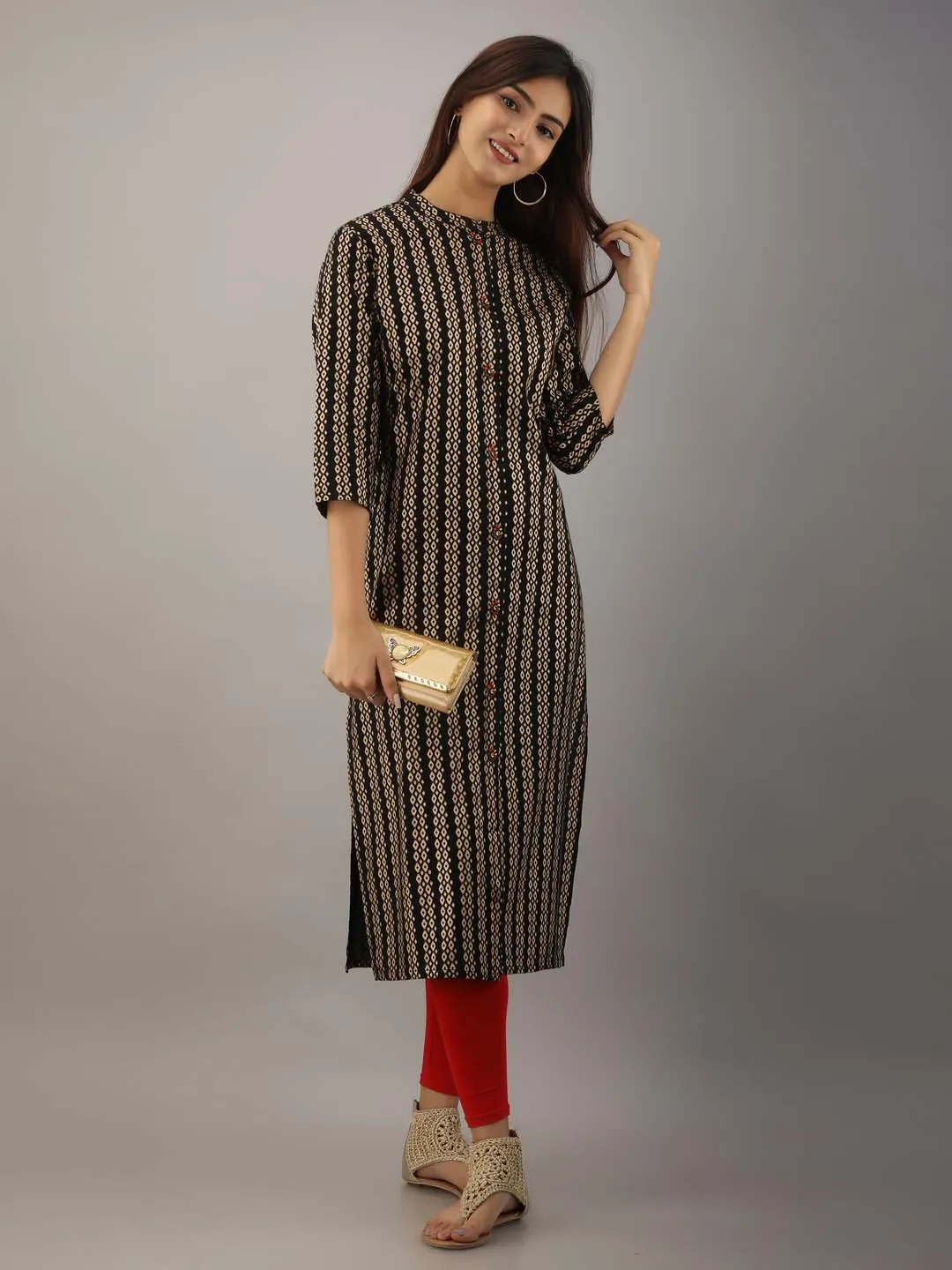 Rayon Slub Straight Women Kurta