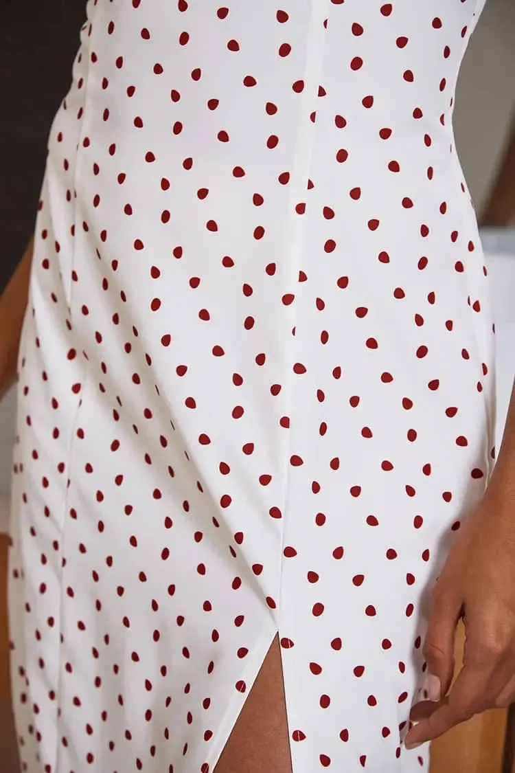 Red and White Polka Dot Dress