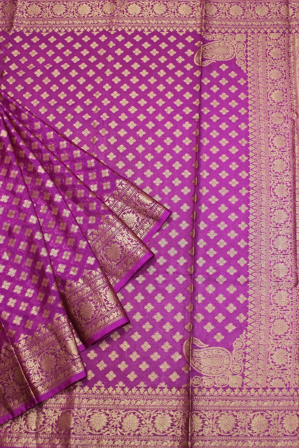 Regal Charm: Purple Banarasi Silk Saree for Elegant Occasions