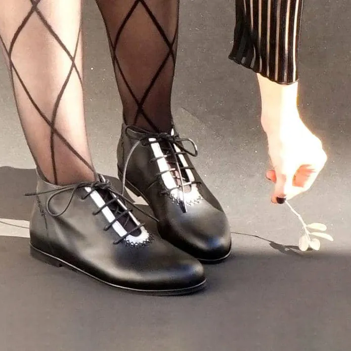 Rehan Ankle Boot | Black & Silver Calfskin Leather