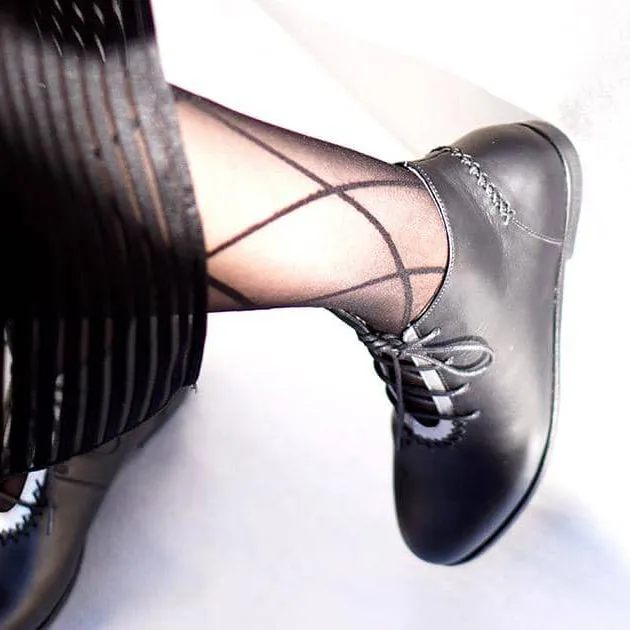 Rehan Ankle Boot | Black & Silver Calfskin Leather