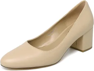 Reitoye Women's Chunky Heel Pumps Closed Toe Dress Pump Heels
