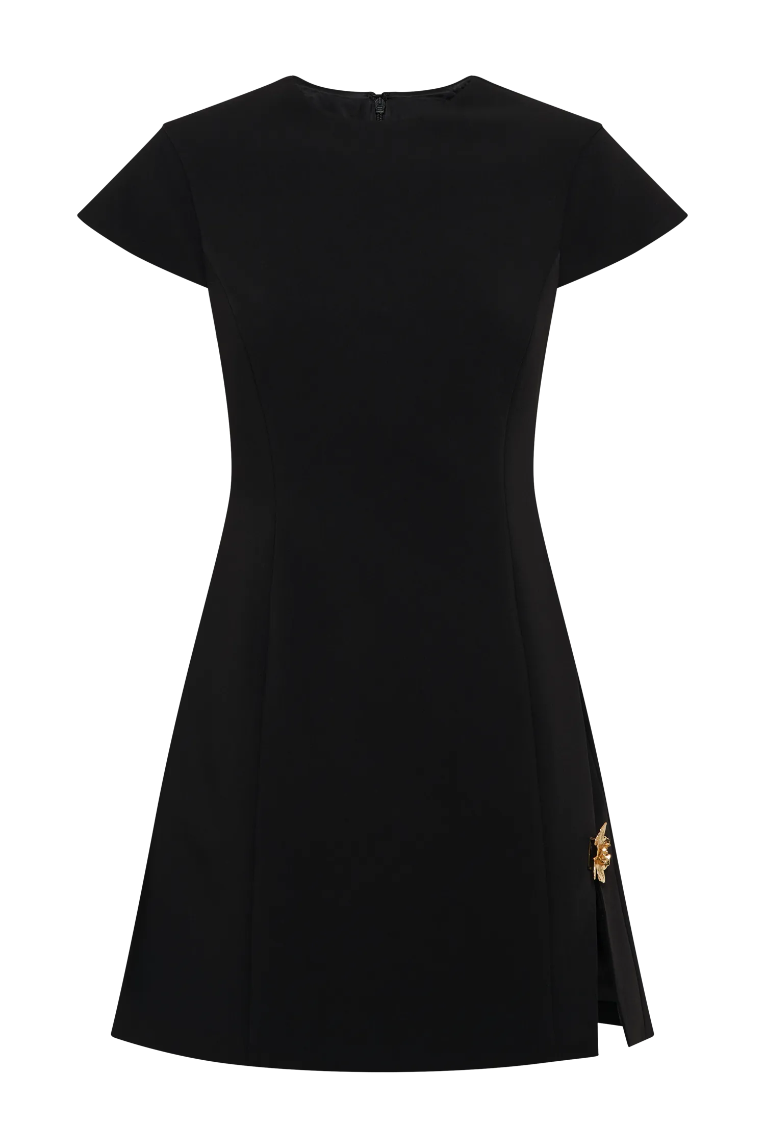 Remi Suiting Mini Dress With Floral Hardware - Black