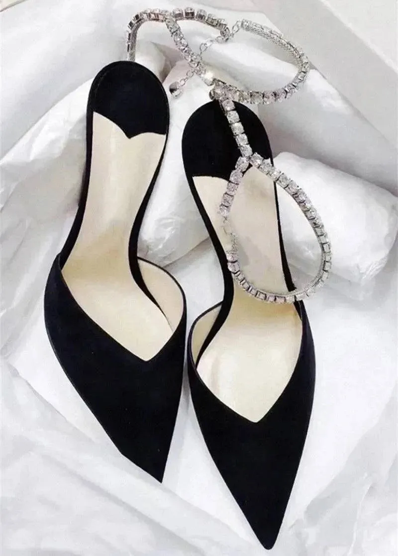 Rhinestone High Heel Pumps