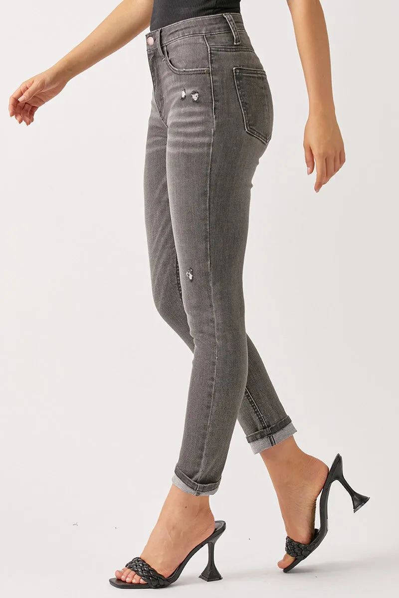 RISEN Guess What? Mid-Rise Distressed Jeans with Pockets