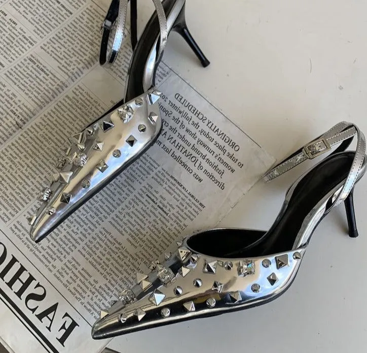 Rivet Sling-back Pumps