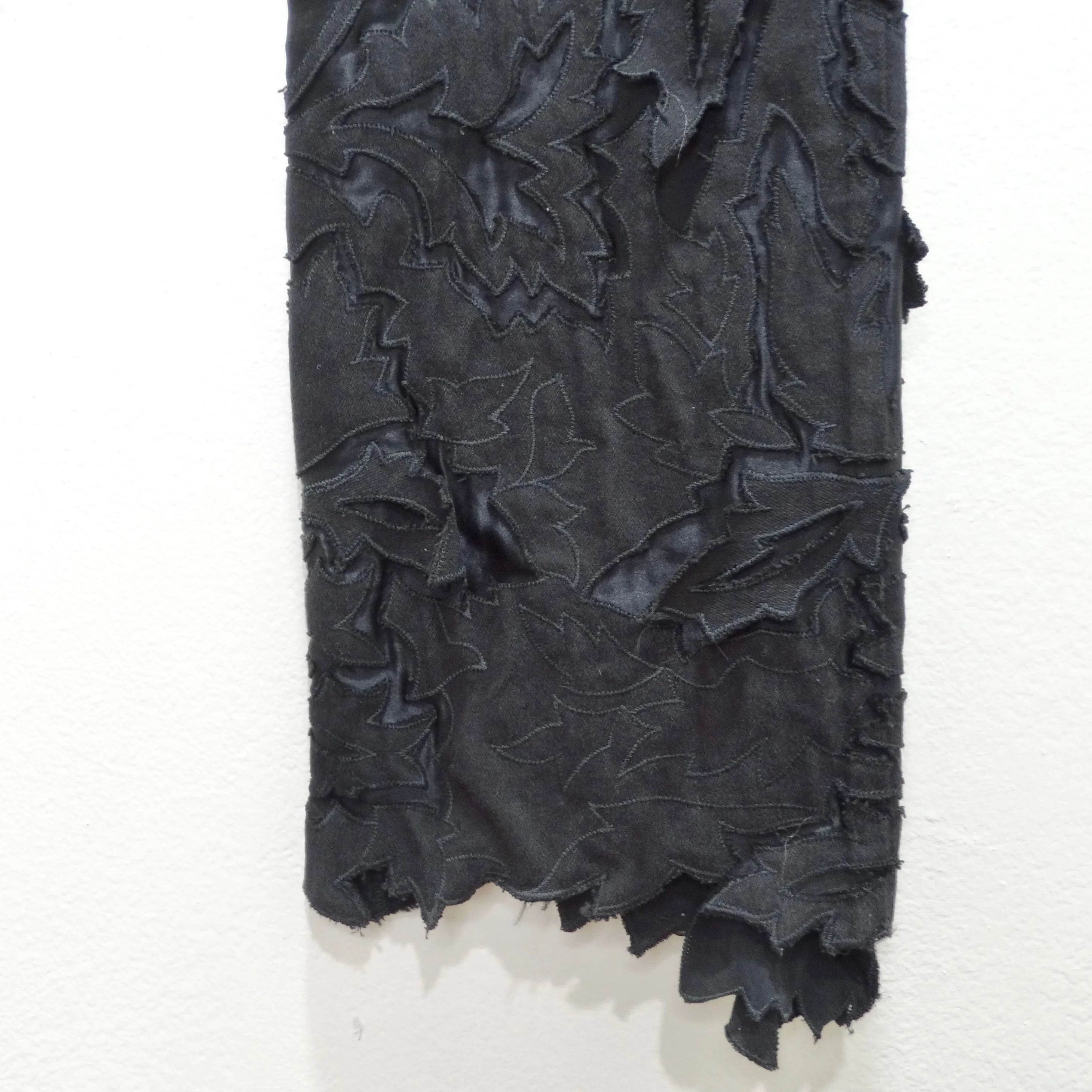 Roberto Cavalli 90s Black Denim Lace Jeans