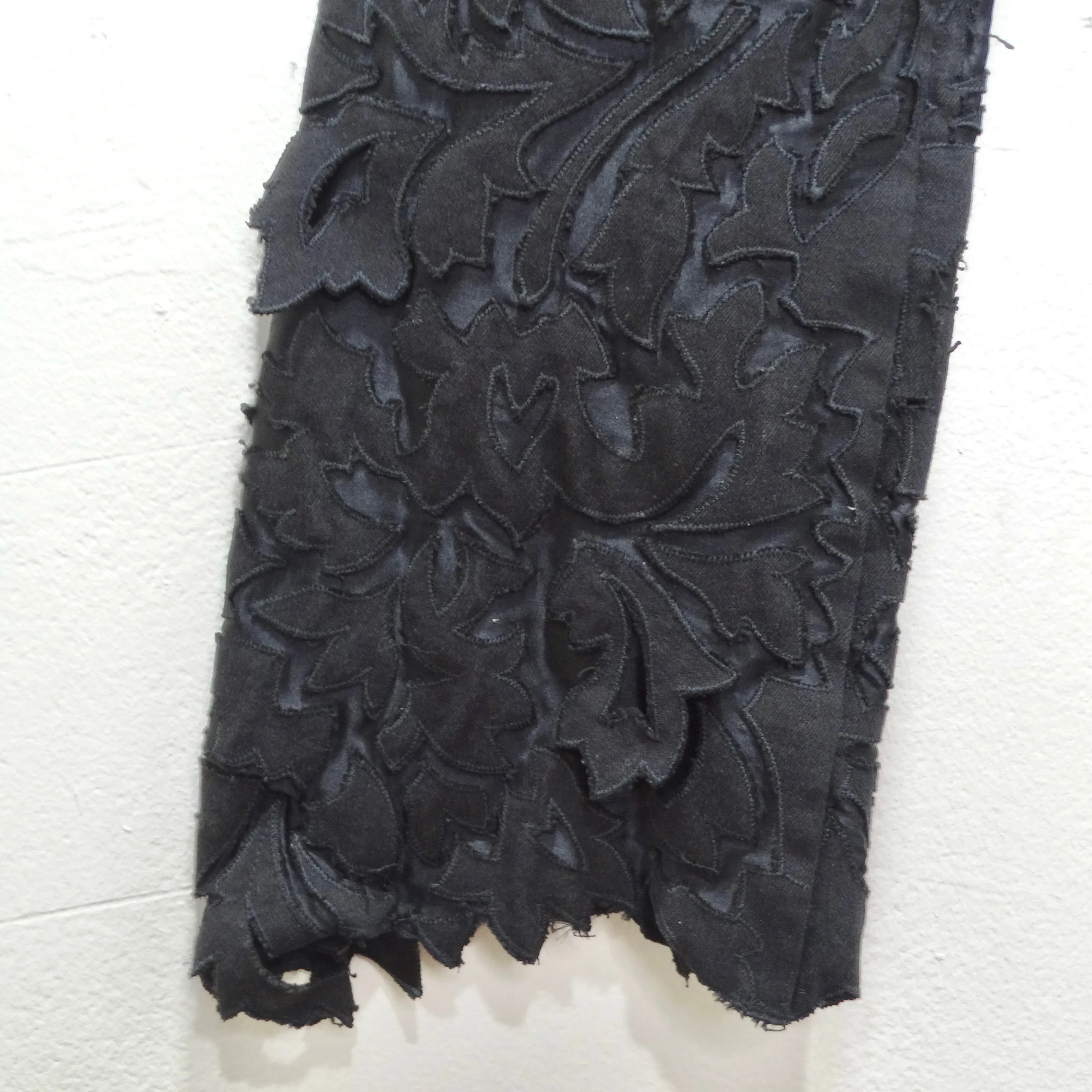 Roberto Cavalli 90s Black Denim Lace Jeans