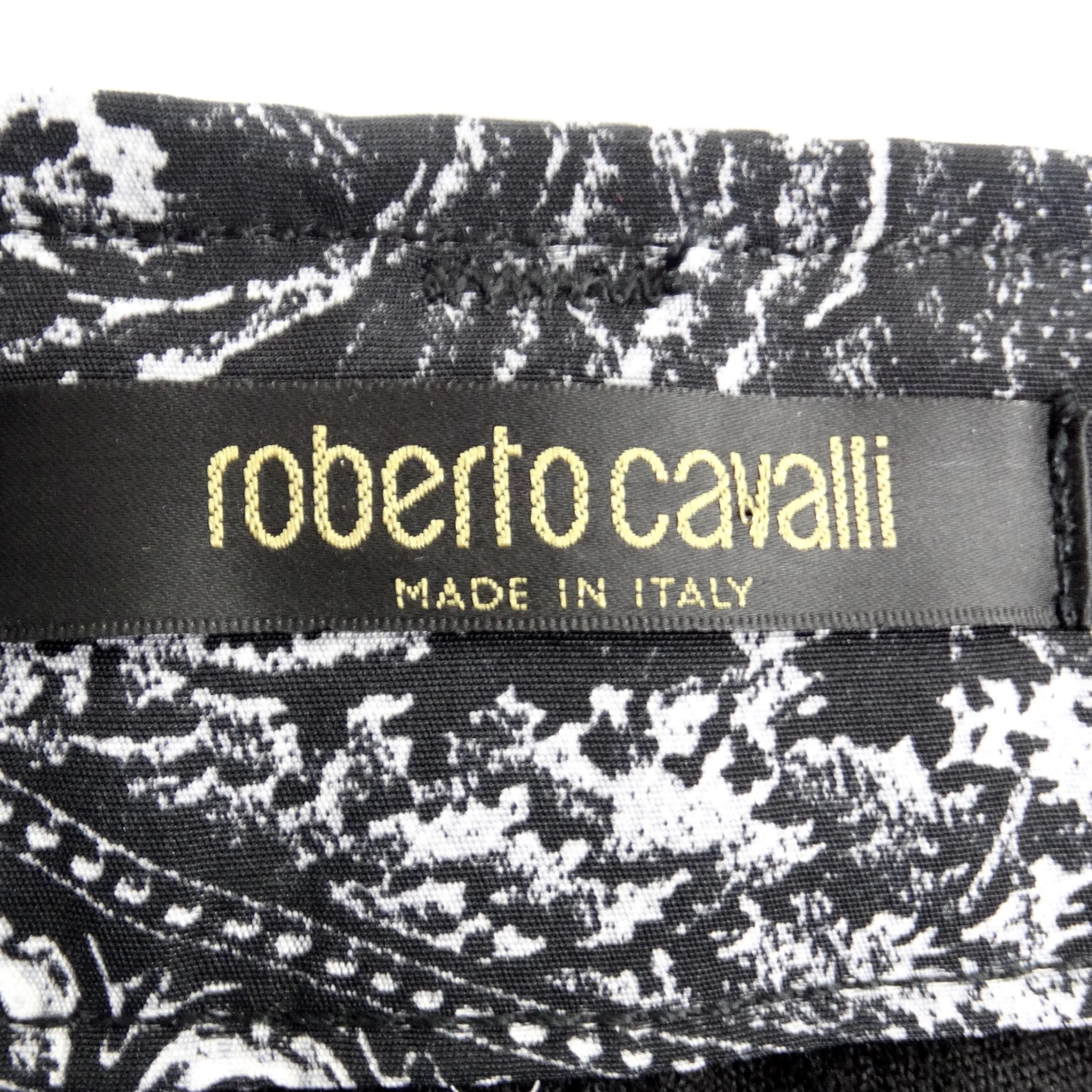 Roberto Cavalli 90s Black Denim Lace Jeans
