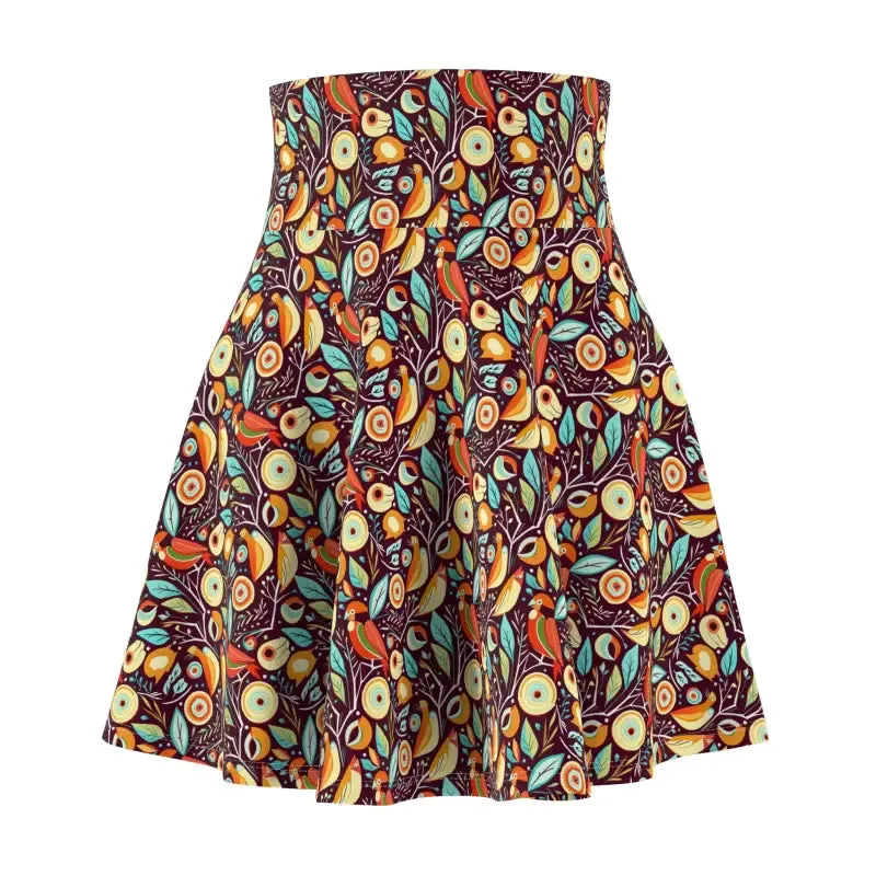 Rock the Look Birds Pattern Womens Skater Skirt