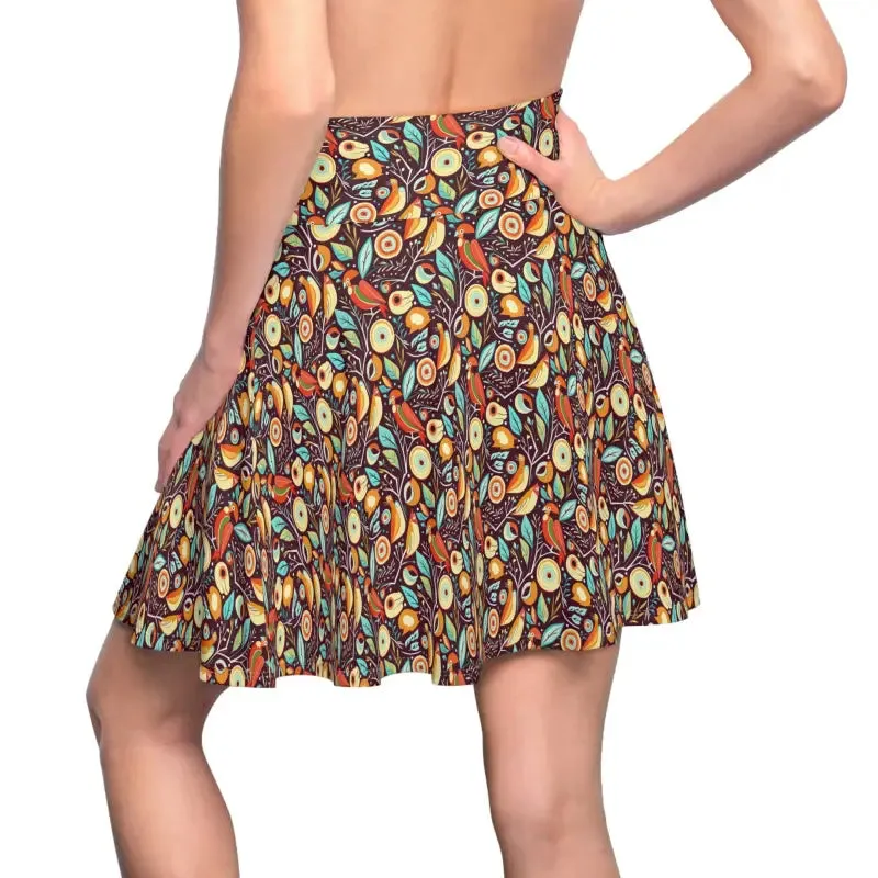 Rock the Look Birds Pattern Womens Skater Skirt