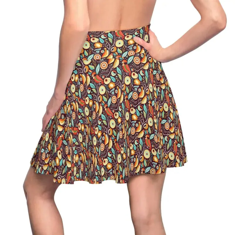 Rock the Look Birds Pattern Womens Skater Skirt