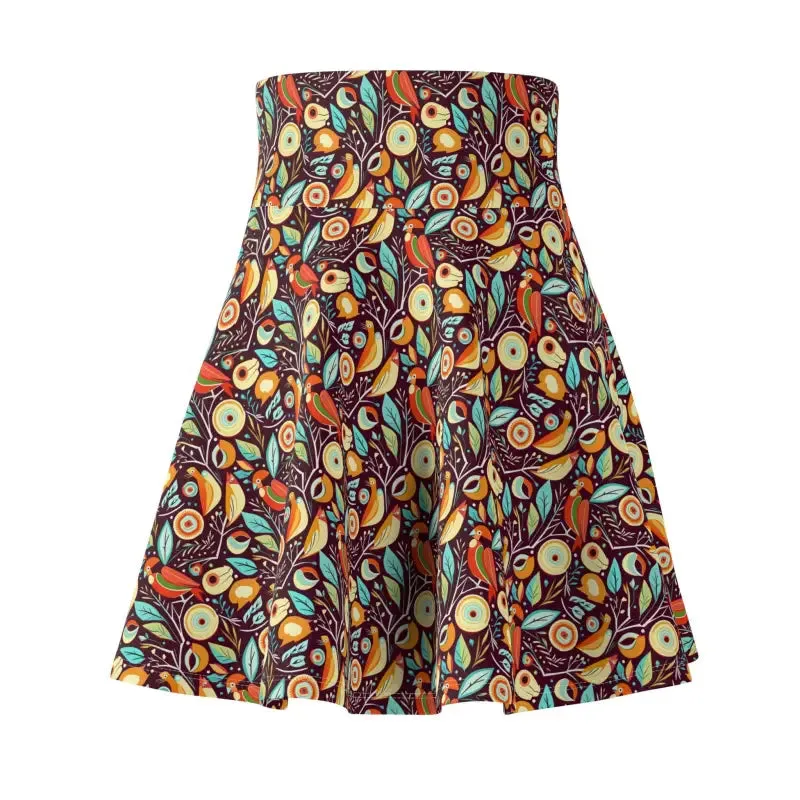 Rock the Look Birds Pattern Womens Skater Skirt