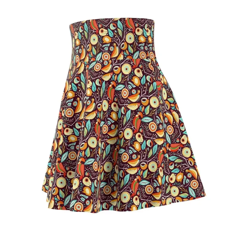 Rock the Look Birds Pattern Womens Skater Skirt