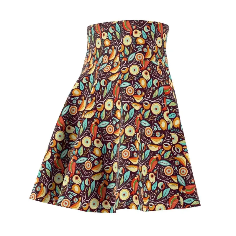 Rock the Look Birds Pattern Womens Skater Skirt