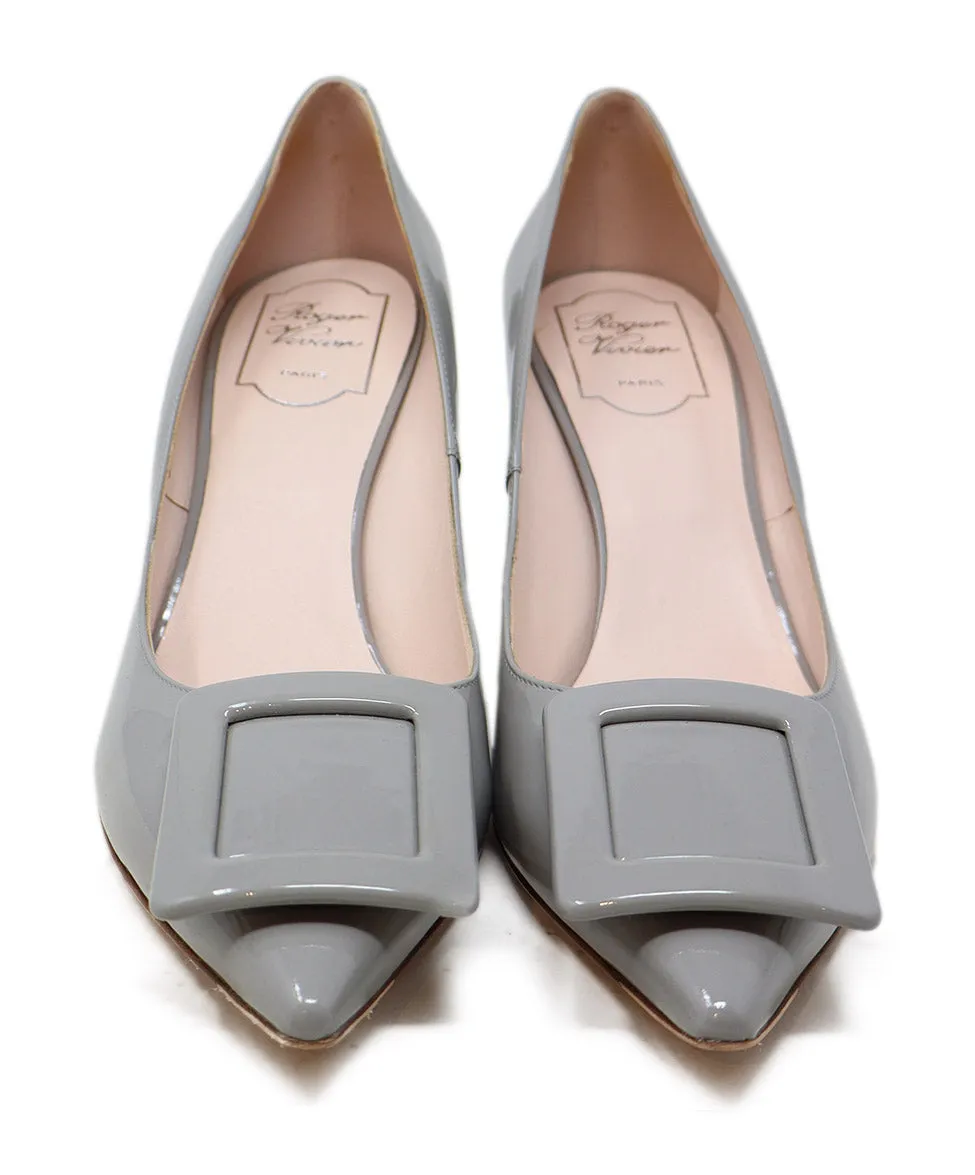 Roger Vivier Grey Patent Leather Heels sz 10