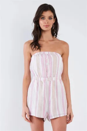 Rose Taupe Tube Top Mini Short Romper