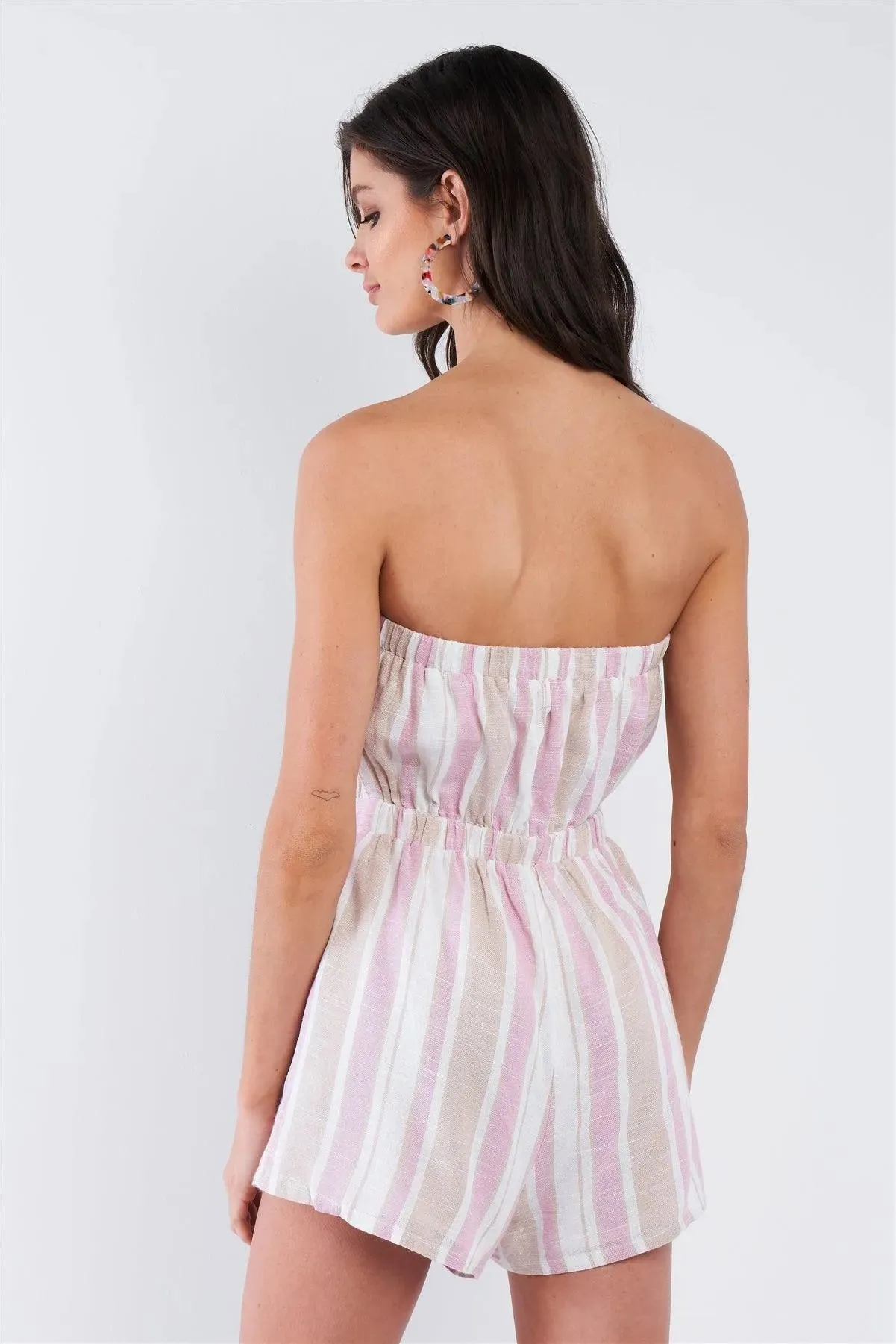 Rose Taupe Tube Top Mini Short Romper