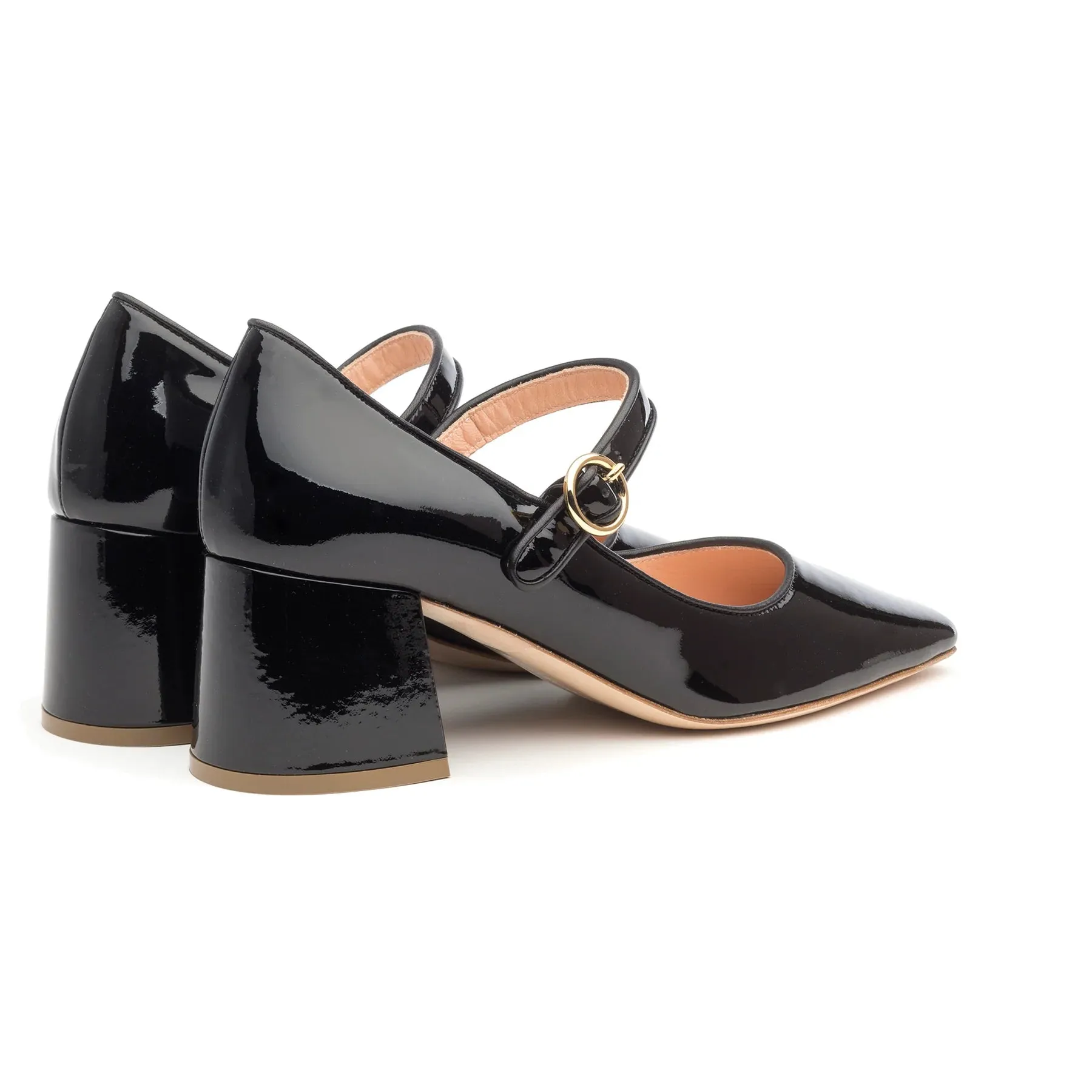 Rupert Sanderson Carmen Black Patent Block Heels
