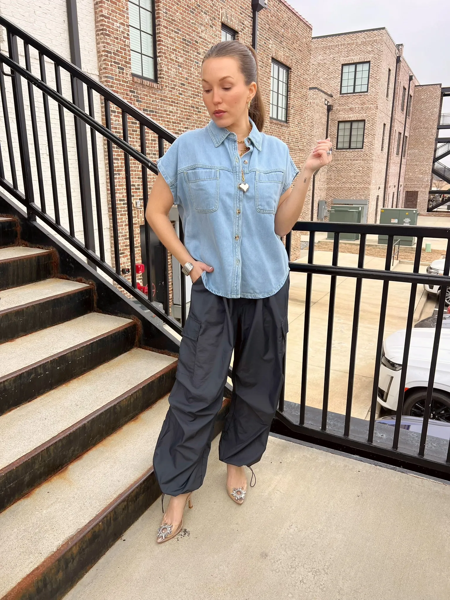 Sadie & Sage| Vita Elastic Waist Cargo Pants